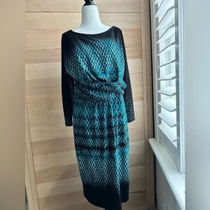 Anne Klein dress, size 12 blue/black/white design great for office/wedding